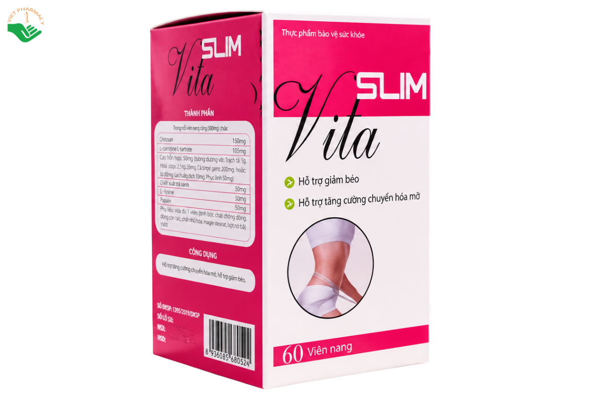Viên uống Slim Vita Truepharmco hỗ trợ giảm béo, tăng cường chuyển hóa mỡ (Hộp 60 viên)
