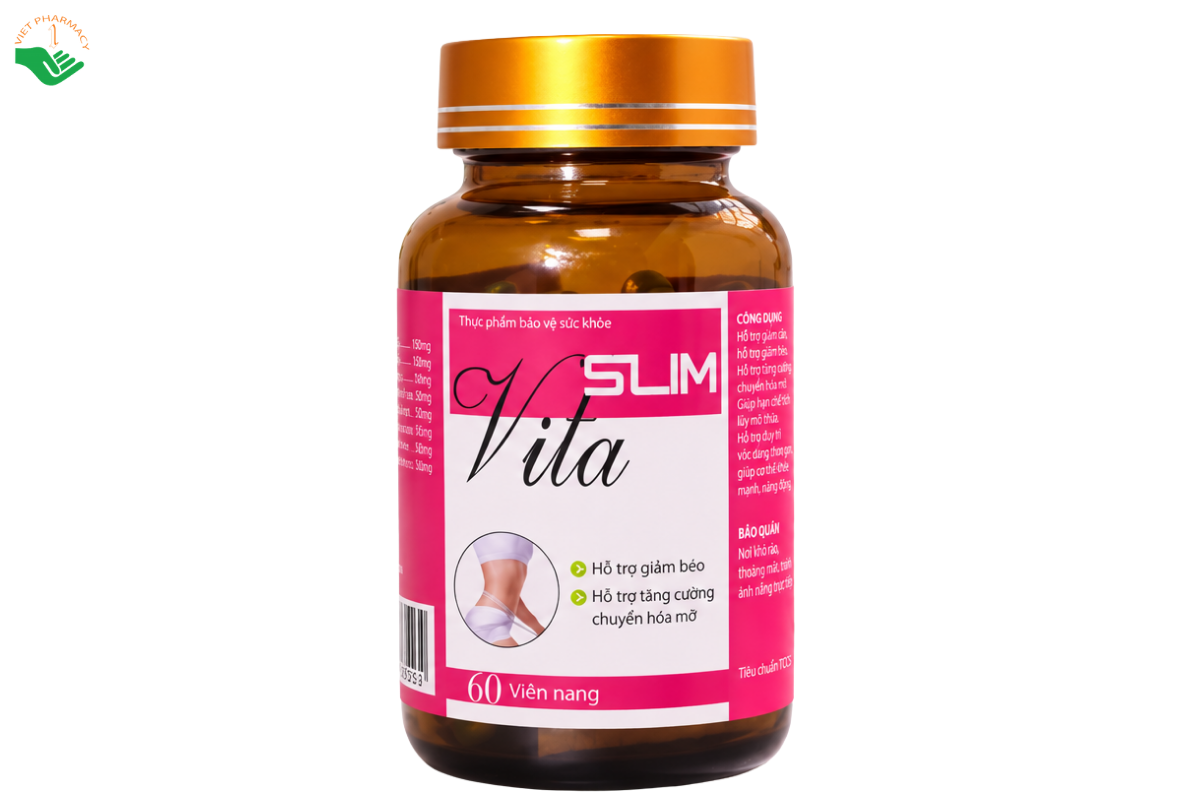 Viên uống Slim Vita Truepharmco hỗ trợ giảm béo, tăng cường chuyển hóa mỡ (Hộp 60 viên)
