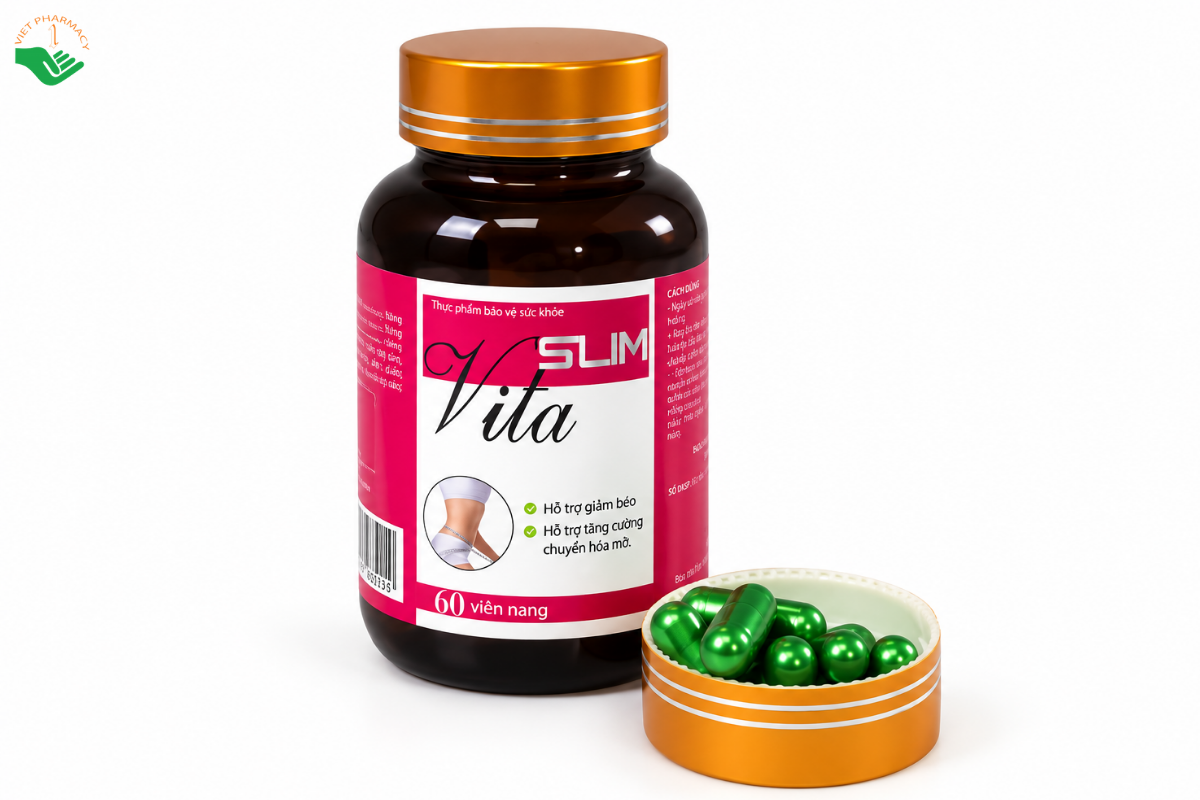Viên uống Slim Vita Truepharmco hỗ trợ giảm béo, tăng cường chuyển hóa mỡ (Hộp 60 viên)