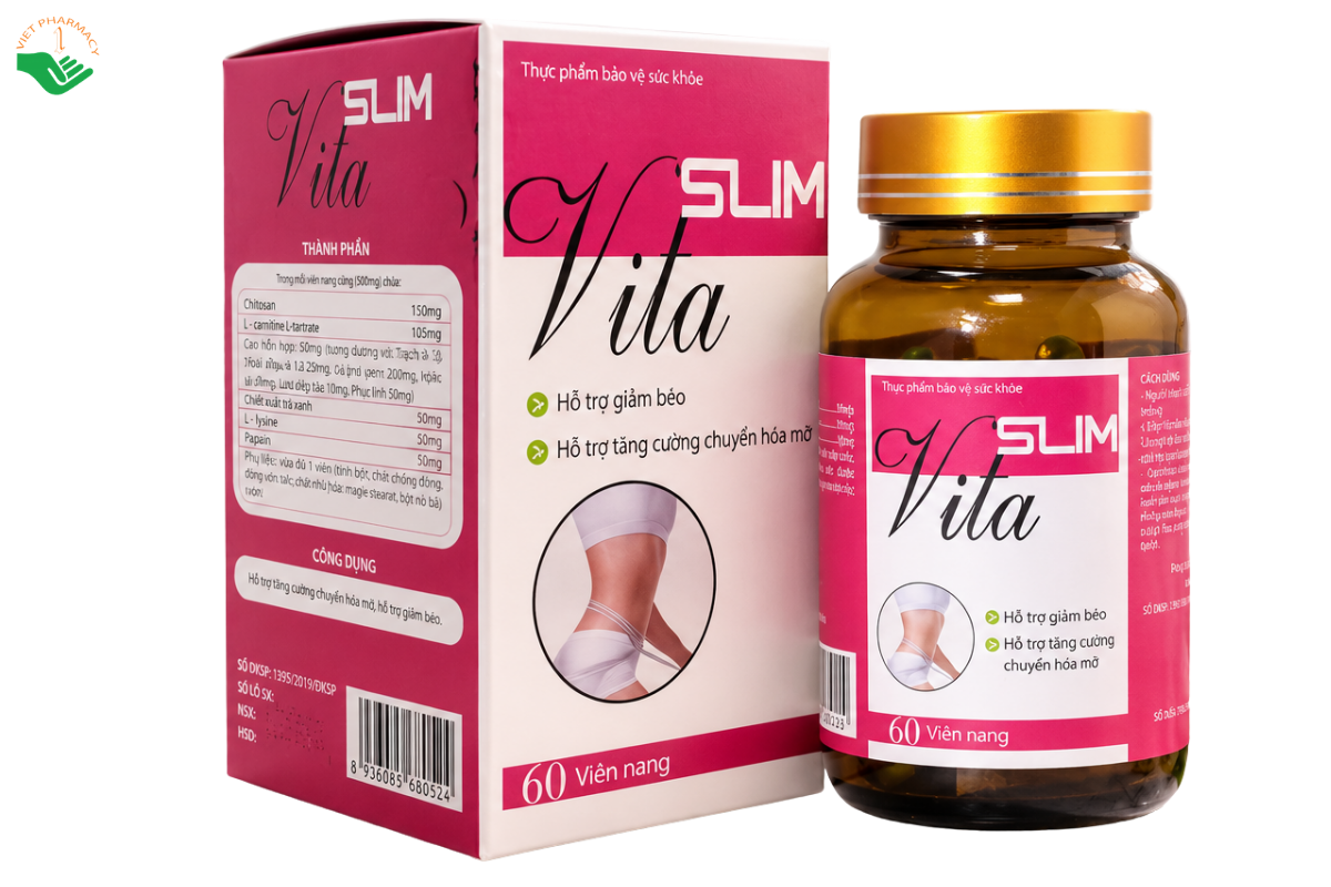 Viên uống Slim Vita Truepharmco hỗ trợ giảm béo, tăng cường chuyển hóa mỡ (Hộp 60 viên)