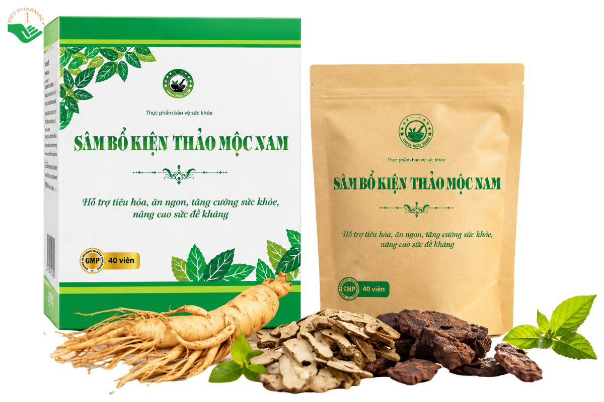 Viên uống Sâm Bổ Kiện Thảo Mộc Nam Organic hỗ trợ tiêu hóa, ăn ngon và tăng cường sức khỏe (Hộp 40 viên)