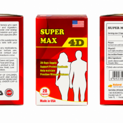 Viên uống Super Max 4D Natural Vitamins Laboratory bổ sung protein, hỗ trợ tăng cân (Hộp 28 viên)
