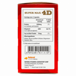 Viên uống Super Max 4D Natural Vitamins Laboratory bổ sung protein, hỗ trợ tăng cân (Hộp 28 viên)