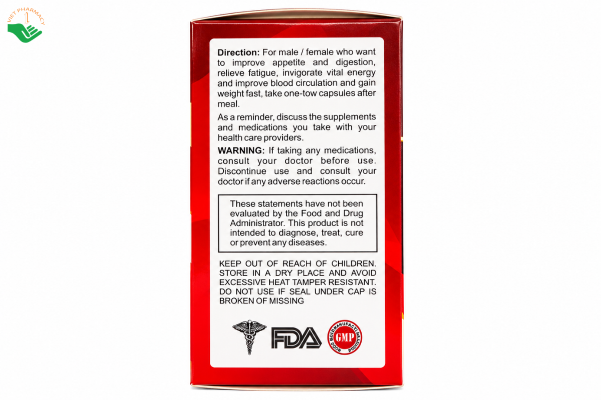 Viên uống Super Max 4D Natural Vitamins Laboratory bổ sung protein, hỗ trợ tăng cân (Hộp 28 viên)