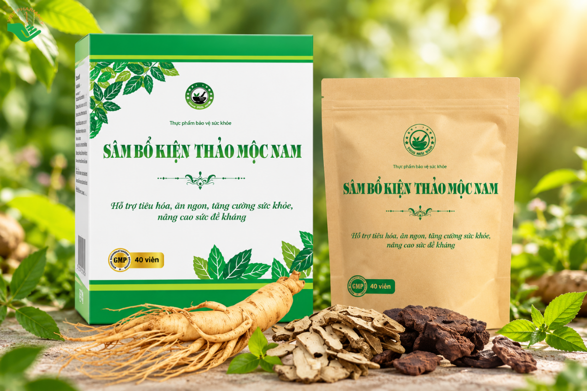 Viên uống Sâm Bổ Kiện Thảo Mộc Nam Organic hỗ trợ tiêu hóa, ăn ngon và tăng cường sức khỏe (Hộp 40 viên)