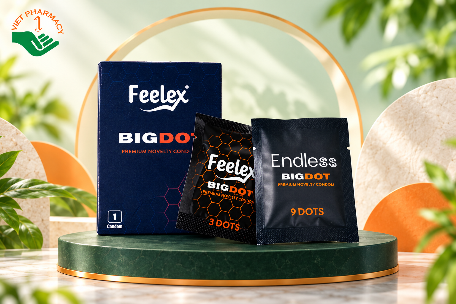 Bao cao su bi Feelex Bigdot