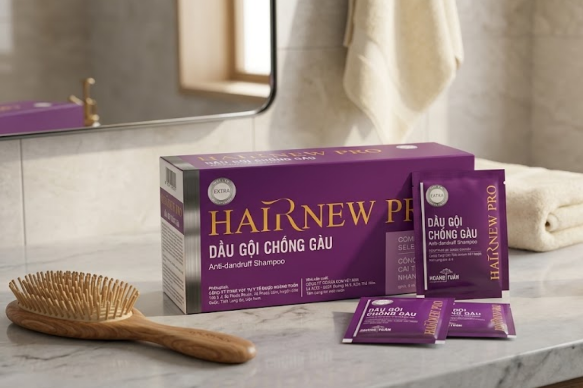 Dầu gội chống gàu tiêu diệt nấm da đầu Hairnew Pro (Hộp 50 gói x 5ml)
