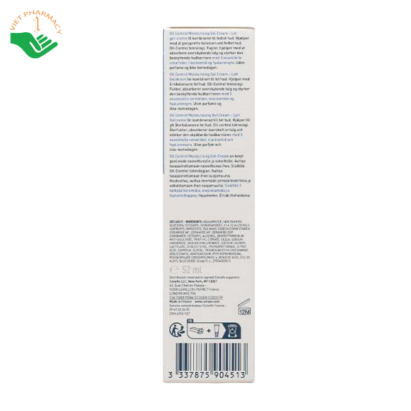 Kem dưỡng kiềm dầu CeraVe Oil Control Moisturizing Gel-Cream kiểm soát dầu thừa, cấp ẩm đến 24 giờ (Tuýp 52ml) - Ảnh 3