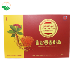 Nước uống Hồng sâm đông trùng Tâm Bình bồi bổ, tăng cường sức khỏe (Hộp 15 túi x 70ml)