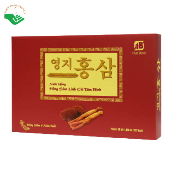 Nước uống Hồng sâm linh chi Tâm Bình bồi bổ, phục hồi sức khỏe (Hộp 15 túi x 70ml) - Ảnh 2