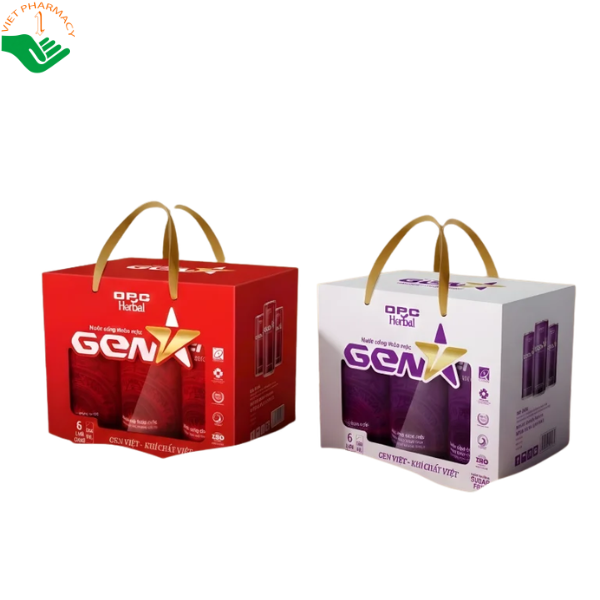 Nươc uống thảo mộc GEN – V OPC HERBAL hỗ trợ hệ tiêu hóa, thanh nhiệt giải độc (Hộp 6 lon)