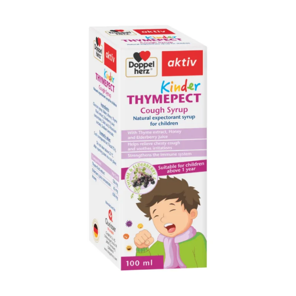 Siro TPBVSK Kinder Thymepect hỗ trợ giảm ho có đờm (Hộp 1 lọ 100ml)