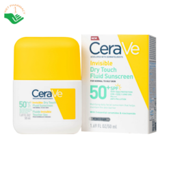 Sữa chống nắng CeraVe Invisible Dry Touch Fluid Sunscreen SPF50+ PA++++ kiềm dầu đến 12 giờ (Chai 50ml)