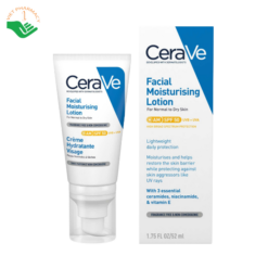 Sữa chống nắng & dưỡng ẩm Facial Moisturising Lotion AM SPF50 CeraVe bảo vệ da khỏi UVA/UVB, dưỡng ẩm đến 48 giờ (Tuýp 52ml)