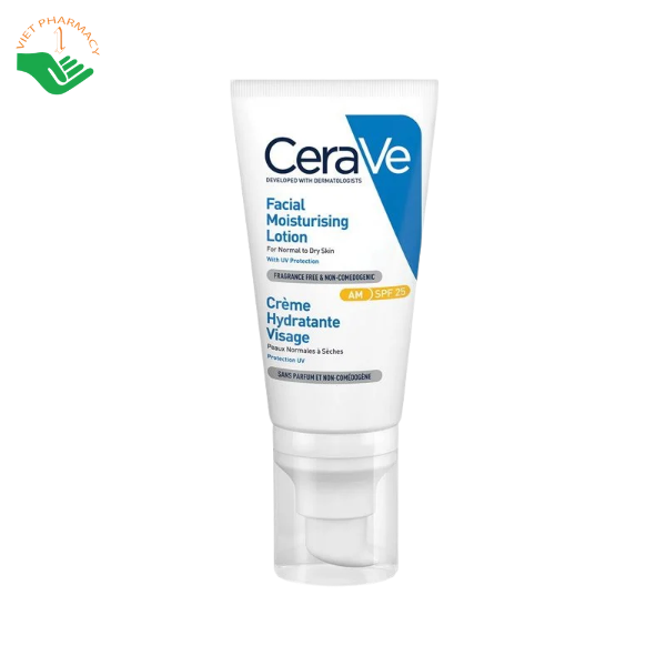 Sữa chống nắng & dưỡng ẩm Facial Moisturising Lotion AM SPF50 CeraVe bảo vệ da khỏi UVA/UVB, dưỡng ẩm đến 48 giờ (Tuýp 52ml) - Ảnh 3