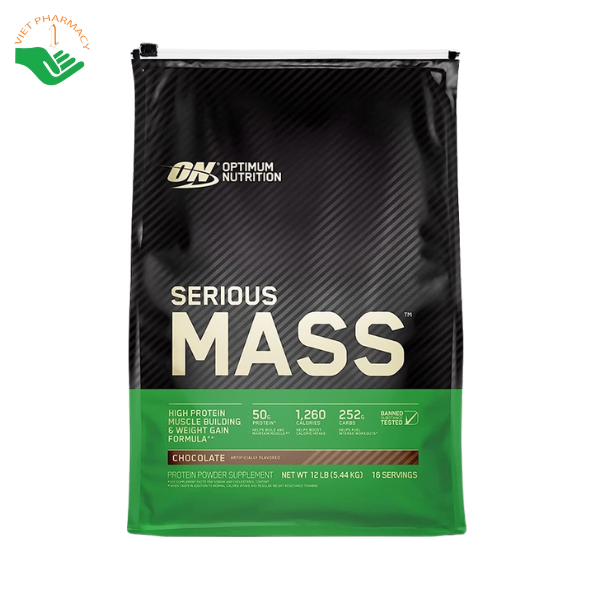 Sữa dinh dưỡng Serious Mass Optimum Nutrition hỗ trợ tăng cân tăng cơ (Túi 5,4kg)