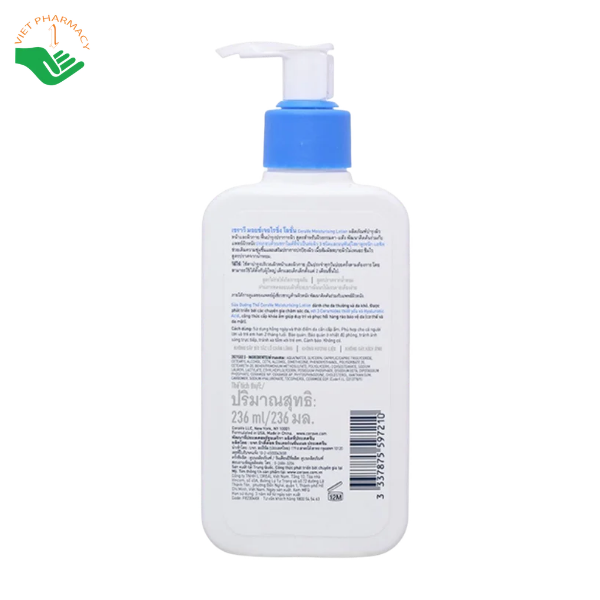 Sữa dưỡng ẩm CeraVe Moisturising Lotion cấp ẩm 24 giờ, hỗ trợ phục hồi hàng rào bảo vệ da (Chai 236ml) - Ảnh 2