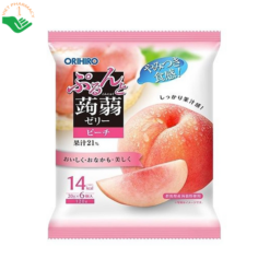 Thạch trái cây vị đào trắng Orihiro (túi 6 gói)