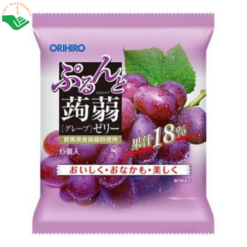 Thạch trái cây vị nho tím Orihiro (túi 6 gói)