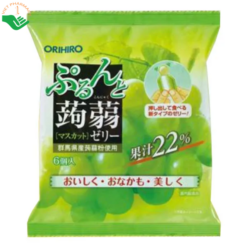 Thạch trái cây vị nho xanh Orihiro (túi 6 gói)