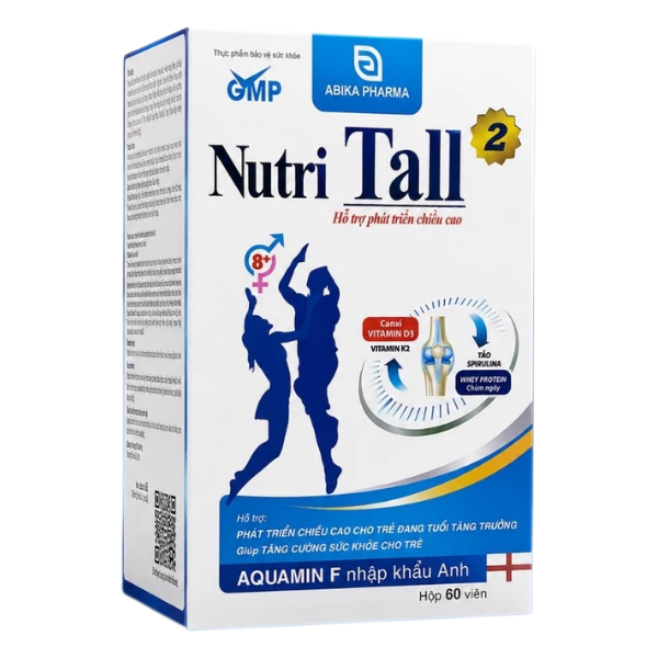 Thực phẩm bảo vệ sức khỏe bổ sung canxi Nutri Tall 2 (Hộp 60 viên)