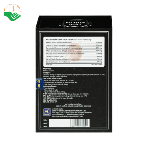 Thuốc Bổ thận hoàn Tùng Lộc bổ thận cố tinh, cải thiện yếu sinh lý (Hộp 1 lọ x 282 viên) - Ảnh 3