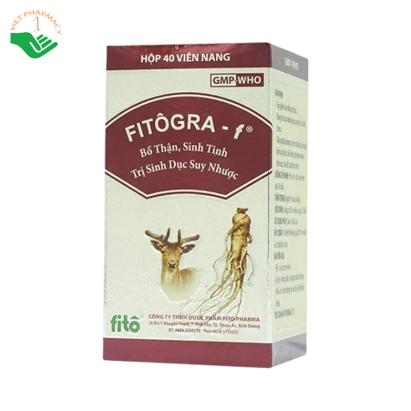 Thuốc Fitôgra-F Fito Pharma bổ thận, tráng dương, trị sinh dục suy nhược (Chai 40 viên)