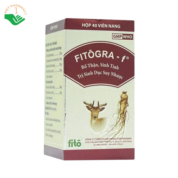 Thuốc Fitôgra-F Fito Pharma bổ thận, tráng dương, trị sinh dục suy nhược (Chai 40 viên) - Ảnh 2