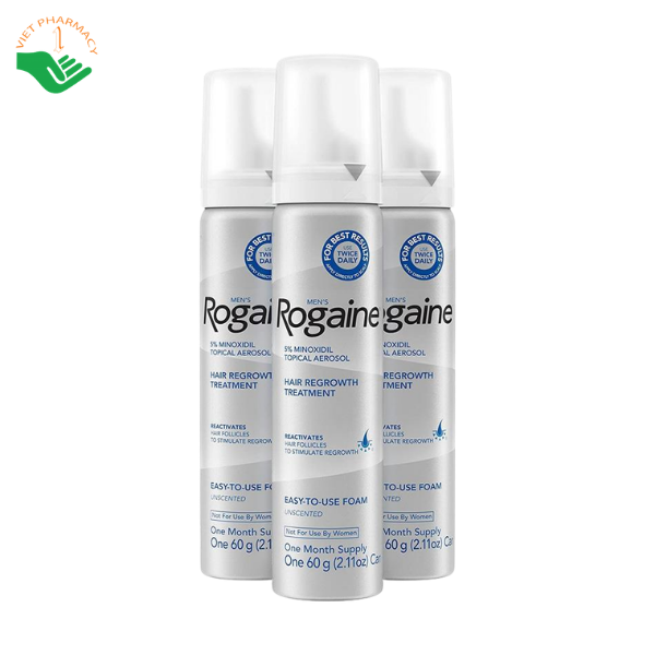 Thuốc xịt tóc Men's 5% Minoxidil Rogaine kích thích mọc tóc ở nam giới (hộp chai x 60g) - Ảnh 6