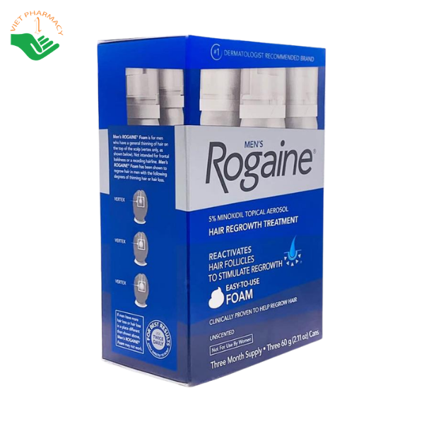 Thuốc xịt tóc Men's 5% Minoxidil Rogaine kích thích mọc tóc ở nam giới (hộp chai x 60g) - Ảnh 2