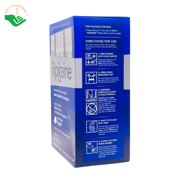 Thuốc xịt tóc Men's 5% Minoxidil Rogaine kích thích mọc tóc ở nam giới (hộp chai x 60g) - Ảnh 4