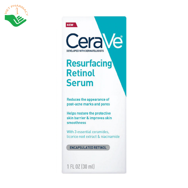 Tinh chất Resurfacing Retinol Serum CeraVe giảm thâm mụn, hỗ trợ làm đều màu da (Chai 30ml) - Ảnh 2