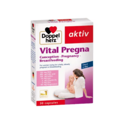 Viên uống TPBVSK Vital Pregna Doppelherz cung cấp DHA, Omega 3, Acid Folic cùng các vitamin (Hộp 30 viên)