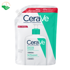 Túi refill sữa rửa mặt Foaming Cleanser CeraVe làm sạch sâu, kiểm soát dầu thừa cho da thường đến da dầu (Túi 473ml)