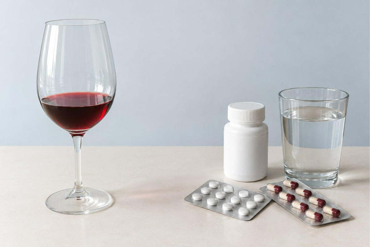 Rượu có thể tương tác với thuốc kê đơn, thuốc không kê đơn và chế phẩm thảo dược: hãy hỏi dược sĩ trước. Ảnh minh họa.