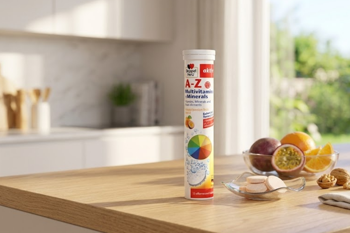 Viên sủi A-Z Fizz Doppelherz bổ sung các vitamin và khoáng chất thiết yếu (Tuýp 13 viên)