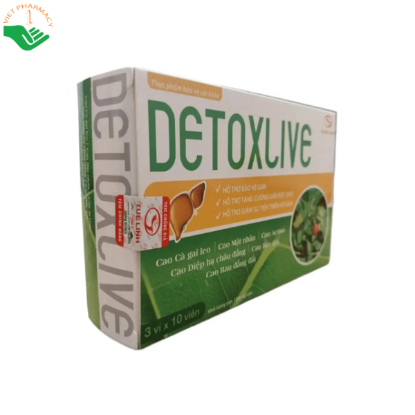 Viên uống Detoxlive hỗ trợ bảo vệ gan (hộp 30 viên)