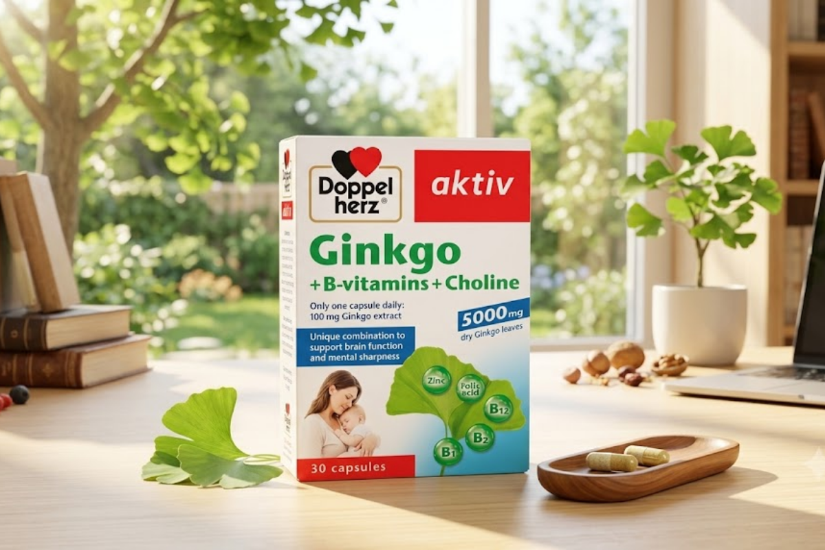 Viên uống Ginkgo + B-vitamins + Choline Doppelherz (Hộp 30 viên)