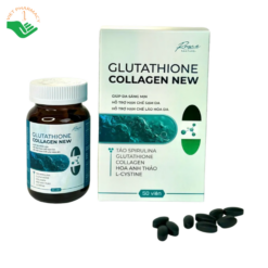 Viên uống Glutathione Collagen New hỗ trợ chống oxy hóa, làm sáng mịn và tăng đàn hồi da (Hộp 60 viên)