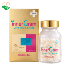 Viên uống Inner Gram Vita Collagen Daycell hỗ trợ cấp ẩm, tăng đàn hồi và làm đẹp da (Hộp 60 viên)