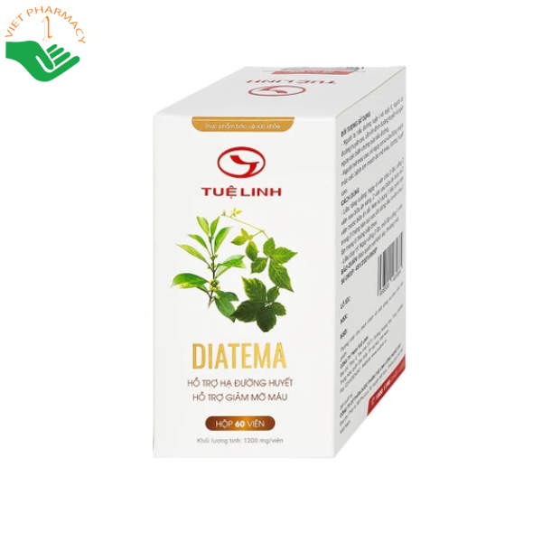 Viên uống DIATEMA hỗ trợ hạ đường huyết giảm mỡ máu (lọ 60 viên)