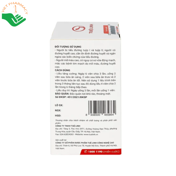 Viên uống DIATEMA hỗ trợ hạ đường huyết giảm mỡ máu (lọ 60 viên) - Ảnh 4
