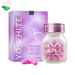 Viên uống Yo White 80 B.O.T hỗ trợ chống oxy hóa, làm sáng và tăng đàn hồi da (Hộp 30 viên)